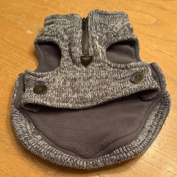 Gray Dog Sweater with Zipper Accents - Picture 3 of 8